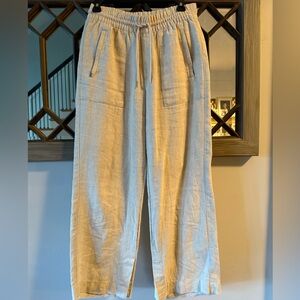Athleta retreat linen high rise wide leg pant XS color undyed